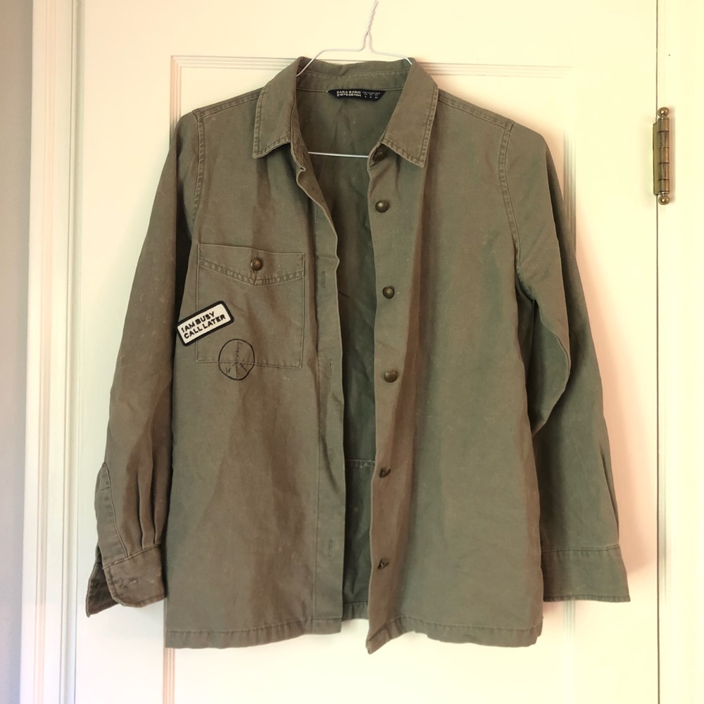 Distressed Denim Button Down Shirt/Jacket